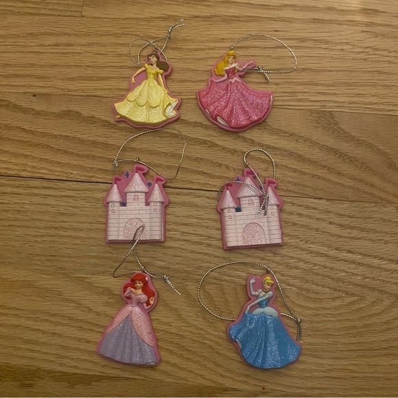 Disney Princess Christmas Ornament Set Bundle Castle Cinderella Aurora Belle - Picture 2 of 3